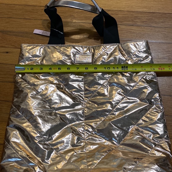 Victoria's Secret Rose Gold Quilted Metallic Tote - Picture 6 of 10